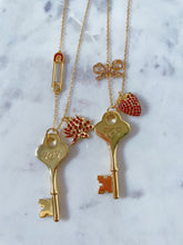 Load image into Gallery viewer, Strawberry and Lotus Seven Key Necklaces