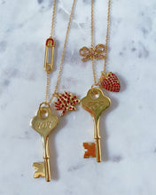 Load image into Gallery viewer, Strawberry and Lotus Seven Key Necklaces