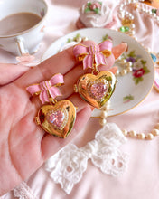 Load image into Gallery viewer, Coquette Bow Locket Earrings