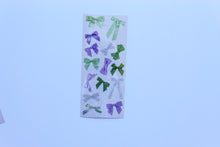 Load image into Gallery viewer, Green Purple Bows Sticker Sheet