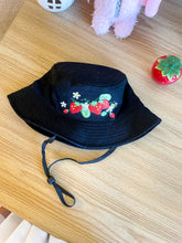 Load image into Gallery viewer, Black Strawberry Bucket Hat
