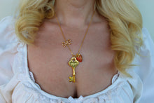 Load image into Gallery viewer, Strawberry and Lotus Seven Key Necklaces