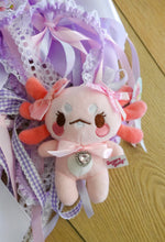 Load image into Gallery viewer, Maxolotl the Axolotl Plushie Coquette Keychain
