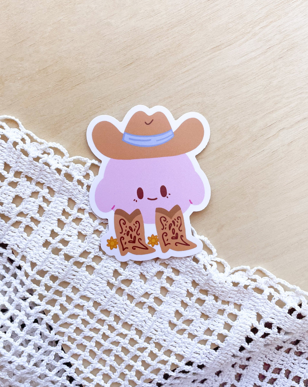 Cowboy Pink Ball Sticker