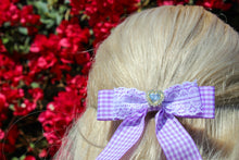 Load image into Gallery viewer, Lavender Heart Rhinestone Hairclips
