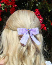Load image into Gallery viewer, Lavender Gingham Hairclips
