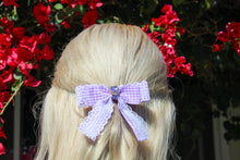 Load image into Gallery viewer, Lavender Gingham Hairclips
