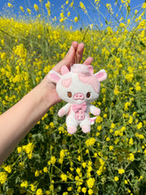 Load image into Gallery viewer, Pink Jolene the Cow Plushie Keychain
