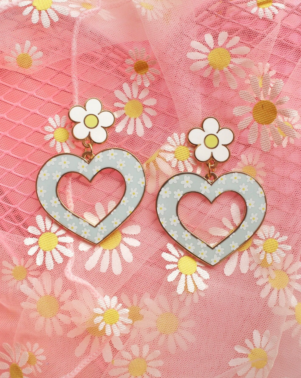 Flower Heart Earrings
