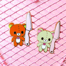 Load image into Gallery viewer, Knife Bear Enamel Pin
