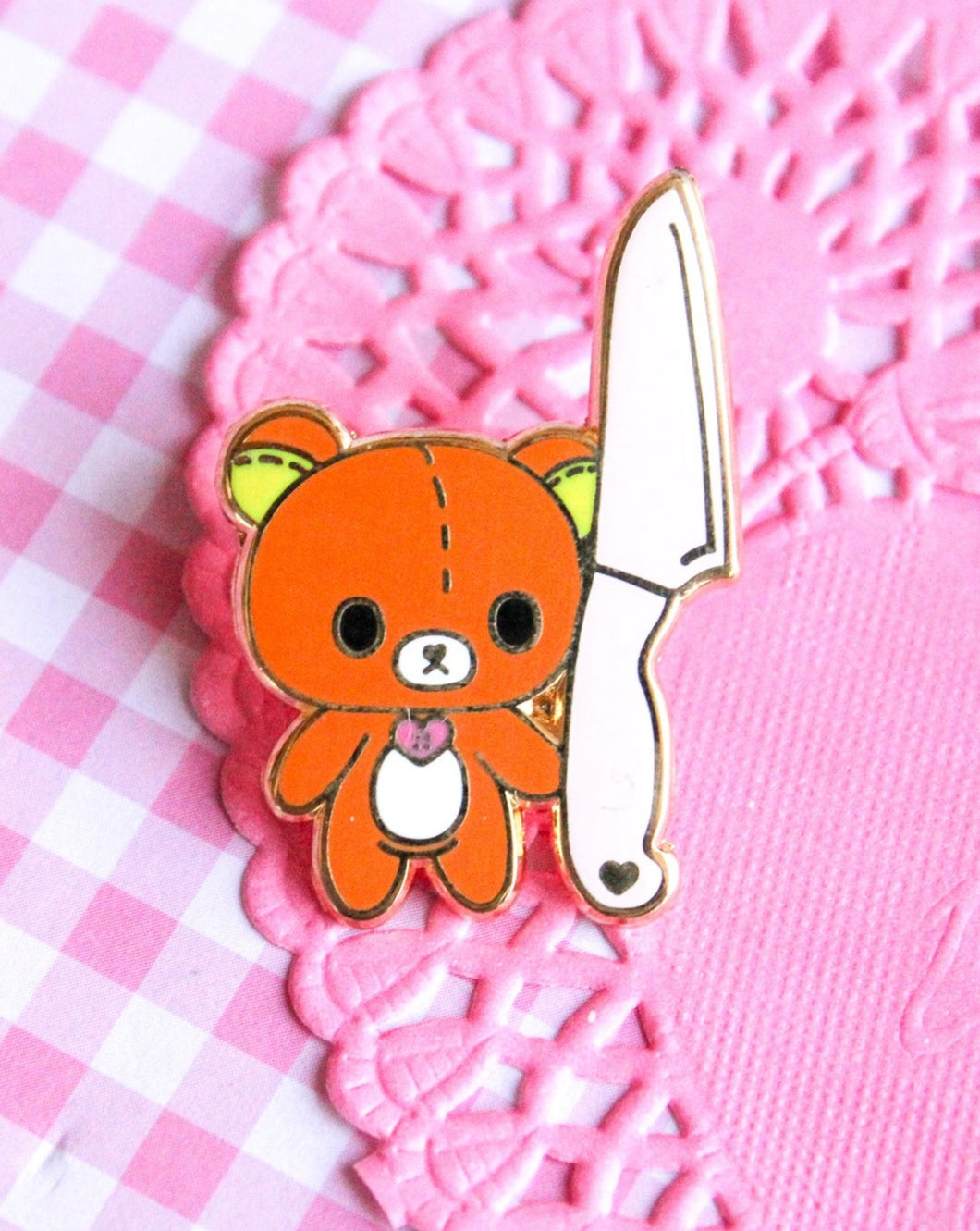 Knife Bear Enamel Pin