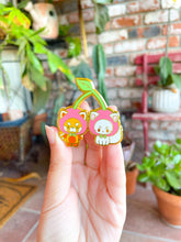 Load image into Gallery viewer, Cherry Red Panda and Kitty Pin
